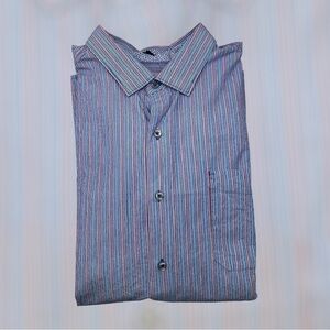 Tommy Bahama mens blue teal purple and orange striped button up size XL